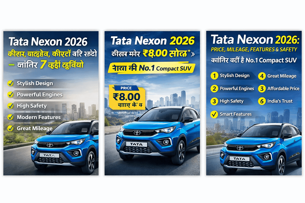 Tata Nexon 2026 की कीमत: 5 वजहें क्यों यह भारत की No.1 Compact SUV है 1 Tata Nexon